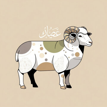 vector illustration of an abstract background eid ul adha vector  goat bakra 