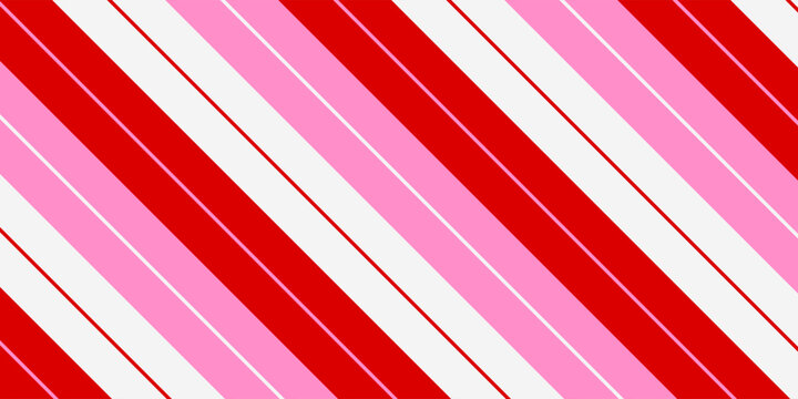 A seamless pattern of candy canes featuring red and pink stripes on a white background. Ideal for festive gift wrapping, holiday decorations, and seasonal textile designs.