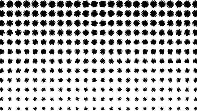 Abstract concentric black dotted pattern on white background circular geometric design, minimal modern art