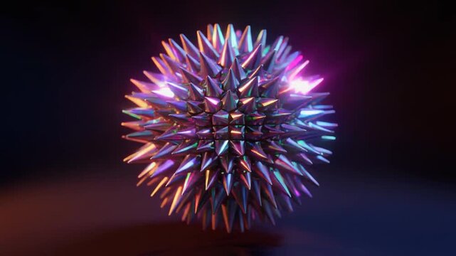 Iridescent Ferromagnetic Fluid Sculpture with Spikes