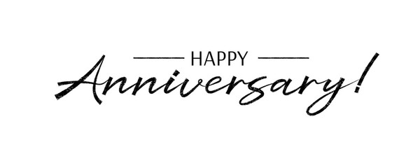 Happy Anniversary. Trendy brush stroke quote text. Marker drawn calligraphy. Modern holidays phrase great for invitation and greeting card, t-shirt, prints and posters © Logvin art