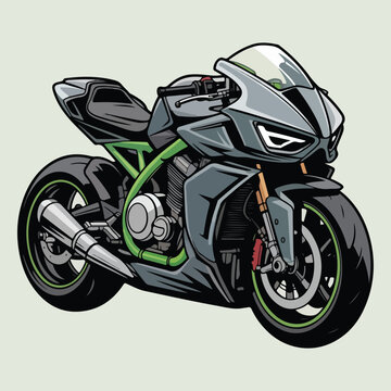 Adobe Illustrator Artwork. Sport Bike &ndash; Futuristic Motorcycle Illustration.