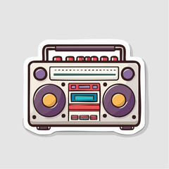 Obraz premium Retro Boombox Sticker