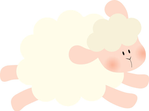 Cute jumping sheep