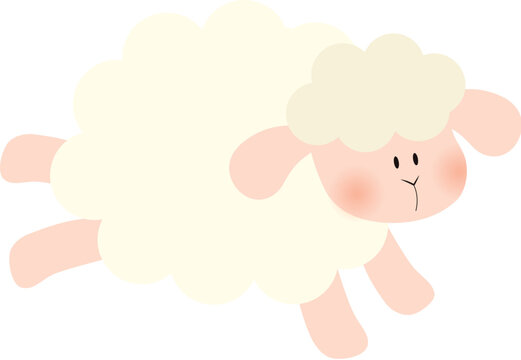 Cute jumping sheep