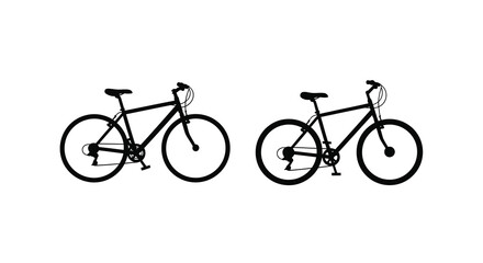 Fototapeta premium two bicycles silhouette on white background high quality professional detailed