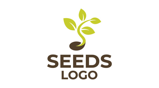 Seedling Sprouting from Seed Logo.