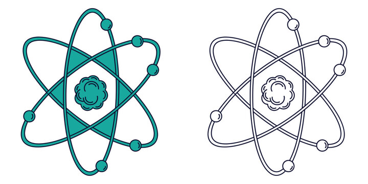 Medical icon atomic structure illustration for healthcare and science concepts