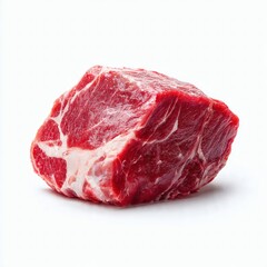 Obraz premium Raw shank steak isolated on pure white background for culinary use