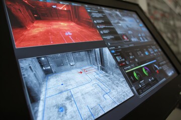 Fototapeta premium Demonstration of warm floor system showing heat distribution and system controls in action