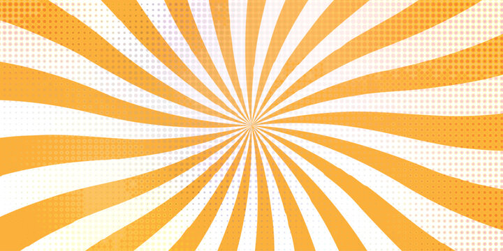 Yellow cosmic summer light of sunburst paper starburst with halftone wallpaper. 
