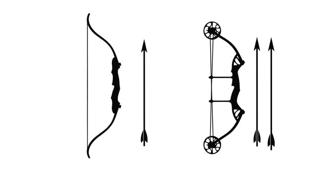 bow and arrows silhouette on white background high quality professional