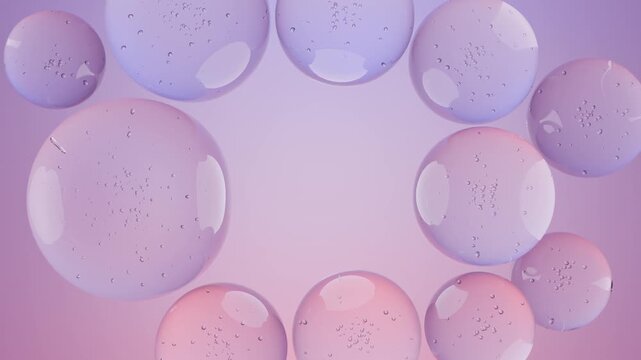 Pastel Pink and Purple Liquid Gel Bubbles Animation