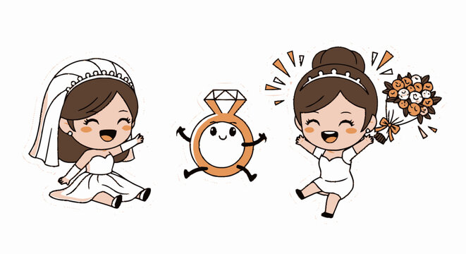 Bride and groom on wedding day.