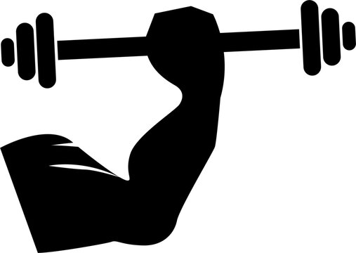 silhouette of a man lifting weights, Dumbbells