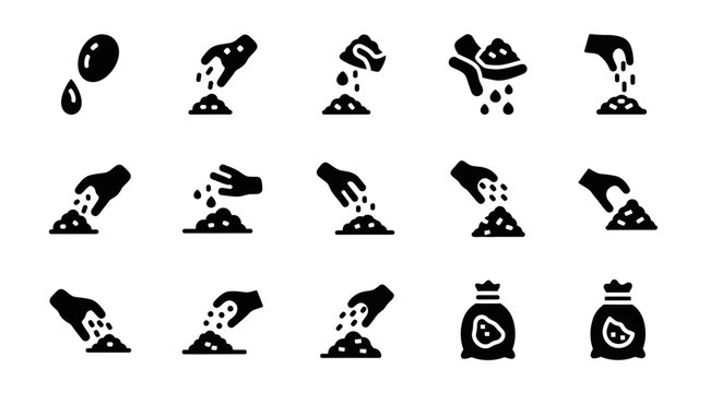 Black money, corruption, and bribery icons, 16 vector symbols, financial crime illustrations, white background