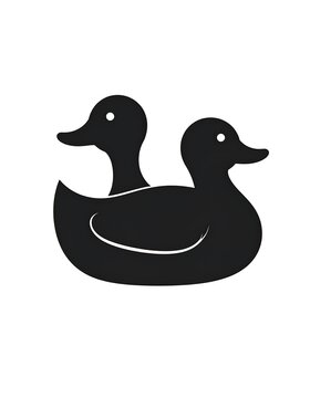 Silhouette of a two-headed duck with a simple, minimalist design
