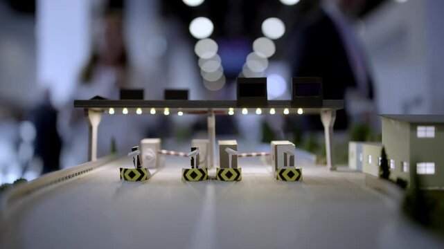 Miniature Smart Highway Model with Toll Booth and Digital Speed Limit Display