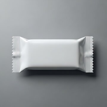 Plain rectangular snack wrapper displayed against a neutral background