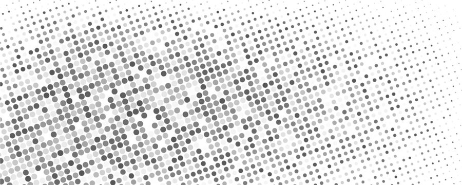 Halftone dotted abstract background. Grain gradient texture background with dots. Noise Stipple pointillism pattern. Sand, grain, grunge stipple effect. Abstract texture, vector illustration. modern