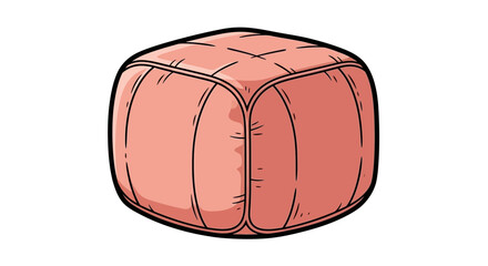 Fototapeta premium Quilted Salmon Pink Pouf Ottoman Seat Pillow Cushion