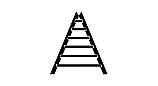 Black metal extension ladder with three wide steps against a plain white background for safety and home improvement projects