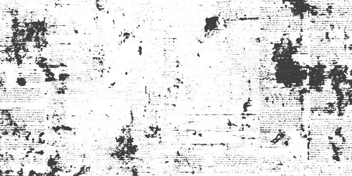 Abstract Black and White Distressed Grunge Vector Texture with Weathered Scratches and Ink Splatter