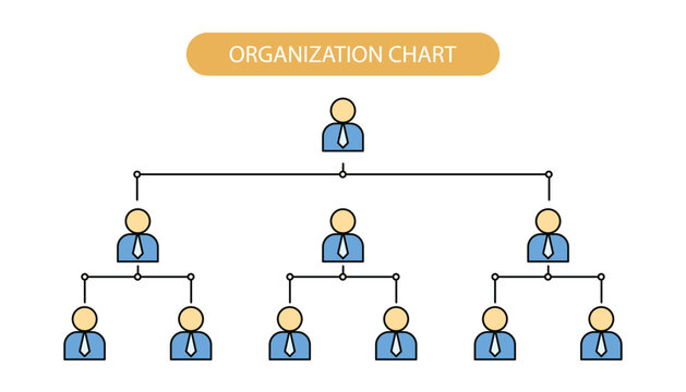 Organization Chart, Infographics with People Icon