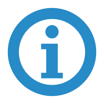 Information icon symbol blue circle