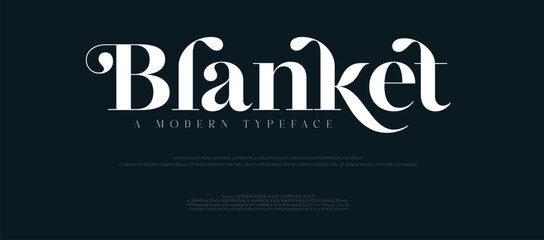 Blanket, Elegant wedding typography classic serif font decorative vintage retro. Creative vector illustration © Spidey 