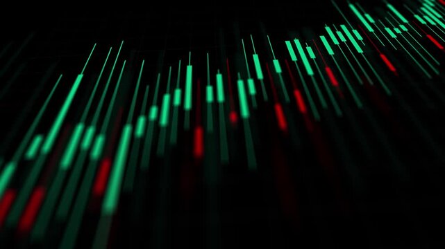 Glowing Bullish Stock Market Candlestick Chart Animation Financial Trading Background