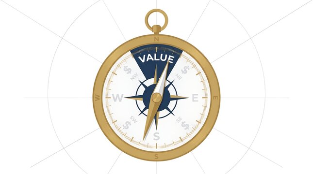 Purpose-Driven Business Values Compass Concept