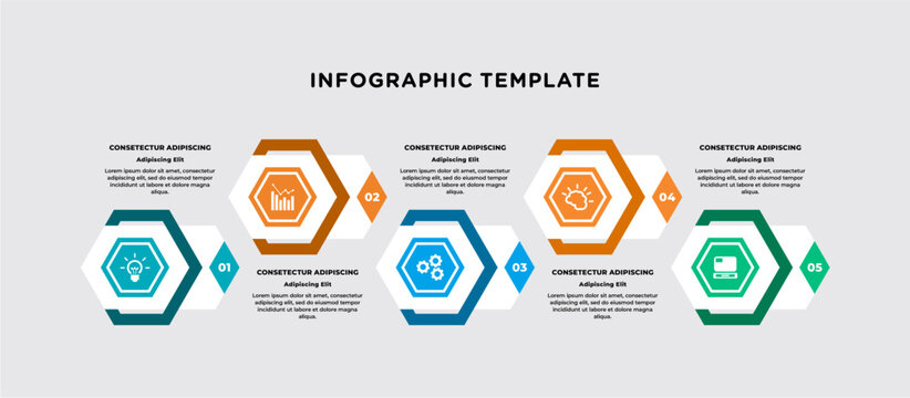 step timeline Infographic business template design