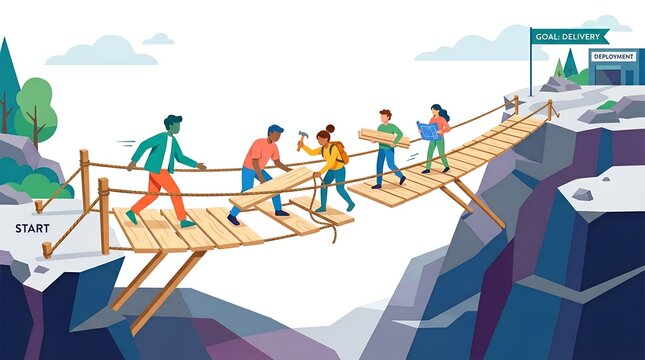 Agile Development Building Bridge Metaphor