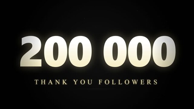 200,000 Followers Milestone Celebration - Elegant Champagne Gold Achievement Animation, Luxurious Cinematic Counter, Social Media Milestone Thank You Screen with Floating Gold Dust
