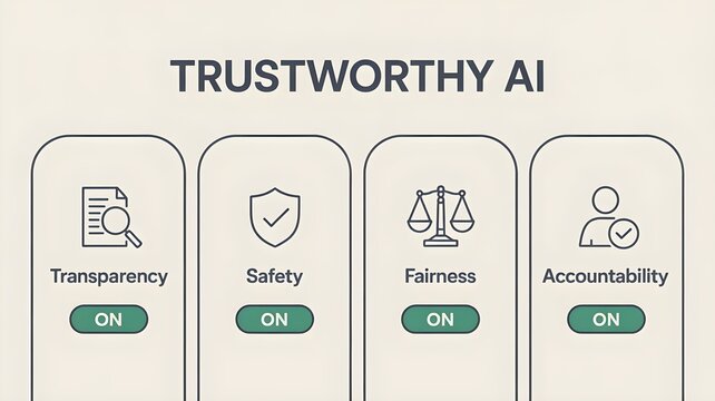 Trustworthy ai principles transparent safe fair accountable technology concepts ai ethics digital responsibility
