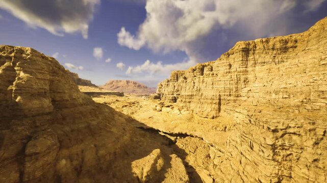 Ancient sandstone formations revealing geological time, layered strata and fossil hints in weathered rock, scientific texture and heritage mood for study