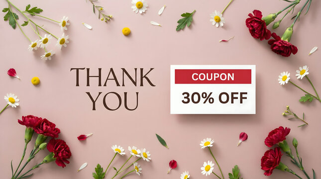 Thank you coupon 30% off with flowers