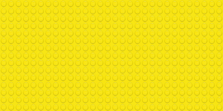 Realistic yellow big Lego plastik constructor seamless background. Vector illustration