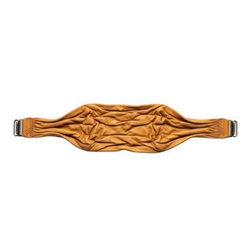 Wrinkled brown leather horse girth isolated