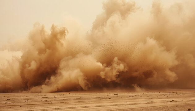 massive dust storm vector illustration flat design