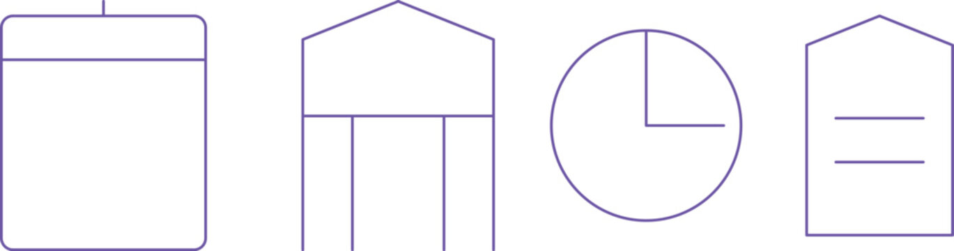 Minimalist vector graphics collection abstract shapes representing data finance and architecture in a clean modern style with smooth lines and simple forms on a white background for digital design