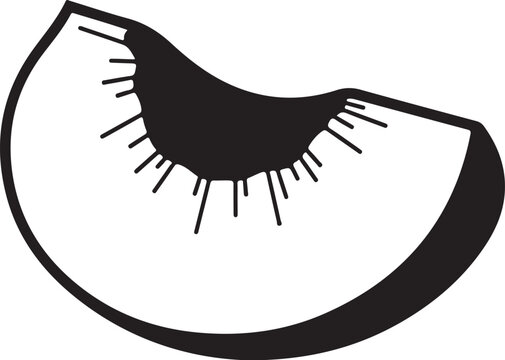 Black eyelid, closed eye, eye makeup, beauty icon, vector illustration