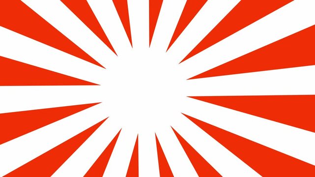 Red and white sunburst background with radial rays, abstract graphic design element.