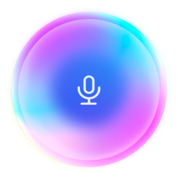 Abstract colorful gradient bubble symbol representing voice generation technology concept, smart AI personal assistant logo app isolated on transparent, artificial intelligence chatbot illustration