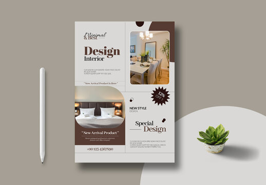 Interior Design Flyer Template Layout