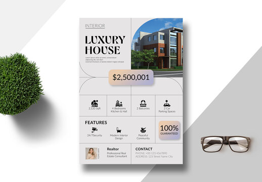Modern House Sale Poster Template Layout