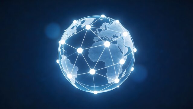 Globe with network connections