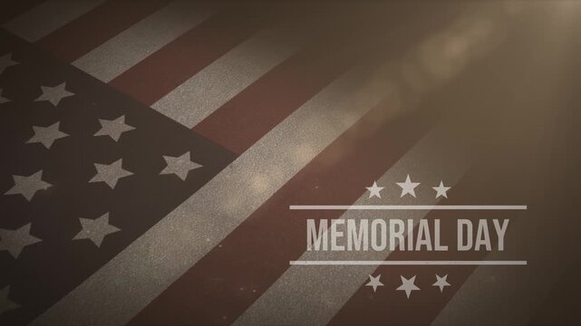 Animation of a waving American flag using particles. Memorial Day concept. 4K video