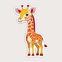 Obraz premium Cute Cartoon Giraffe Sticker